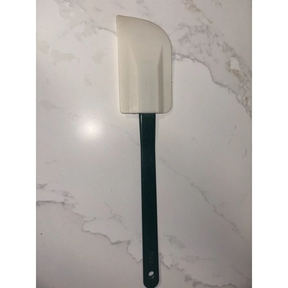 Ekco Spatula Scraper Silicone Plastic Green Handle Baking Bowl Scraper